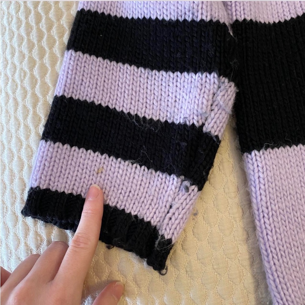 Ragged Priest Buddy Hearts Purple and Black Crewneck Knit Sweater - Picture 8 of 8